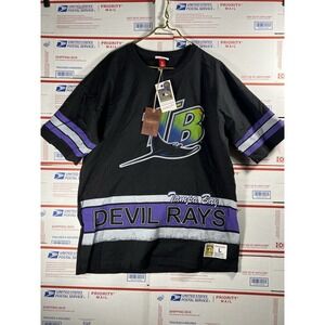 NWT Tampa Bay Devil Rays Shirt All Over Print Mitchell And Ness Sz L Oversized